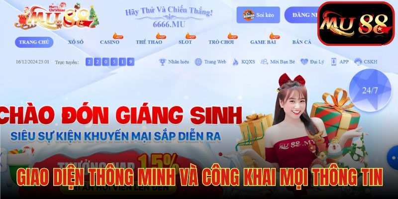 Website MU88 được thiết kế thân thiện và công khai mọi thông tin